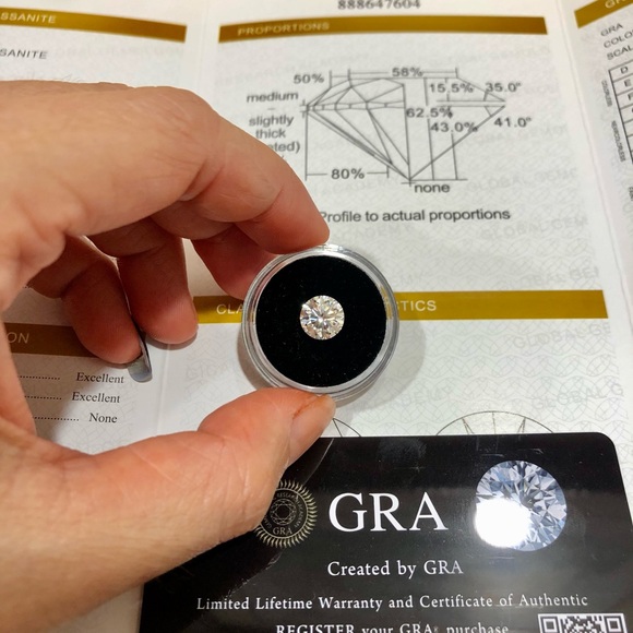 2ct loose moissanite diamond with certificate - Picture 6 of 8